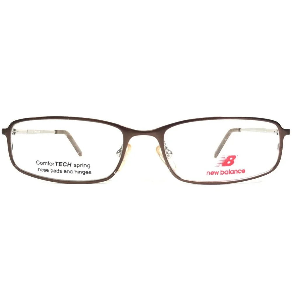 New Balance Eyeglasses Frames NB 353-2 Brown Silver Rectangular 53-17-135